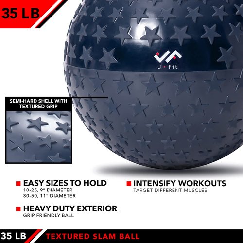 JFIT Slam Ball, Midnight Star, 35 LB
