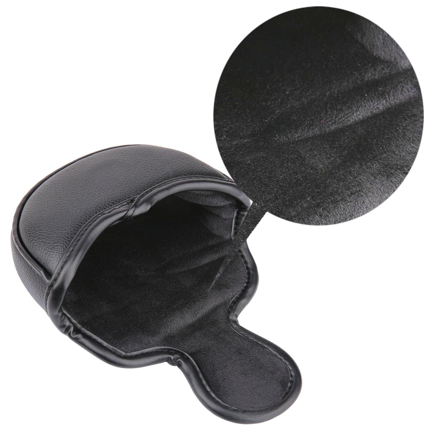 Golf Club Small/Mid Mallet Putter Head Cover Harf Mallet Cover Soft Leather with Embroidery Magnetic Closure (Black)