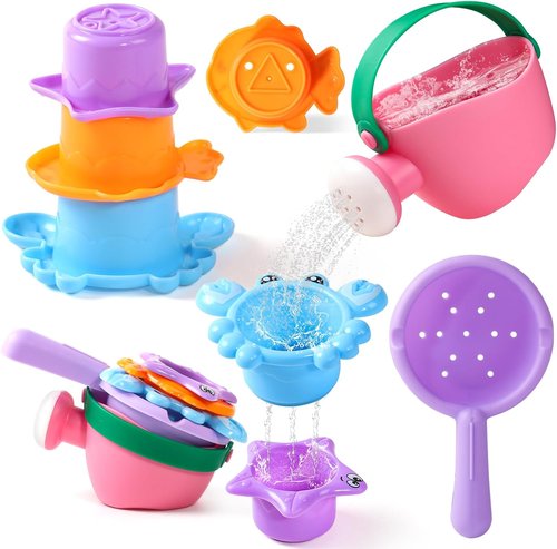 Fajiabao Baby Bath Toys - Mold-Free Fun for Kids Ages 1-3 | 5 PCS for Bathtub, Sand, Beach & Pool