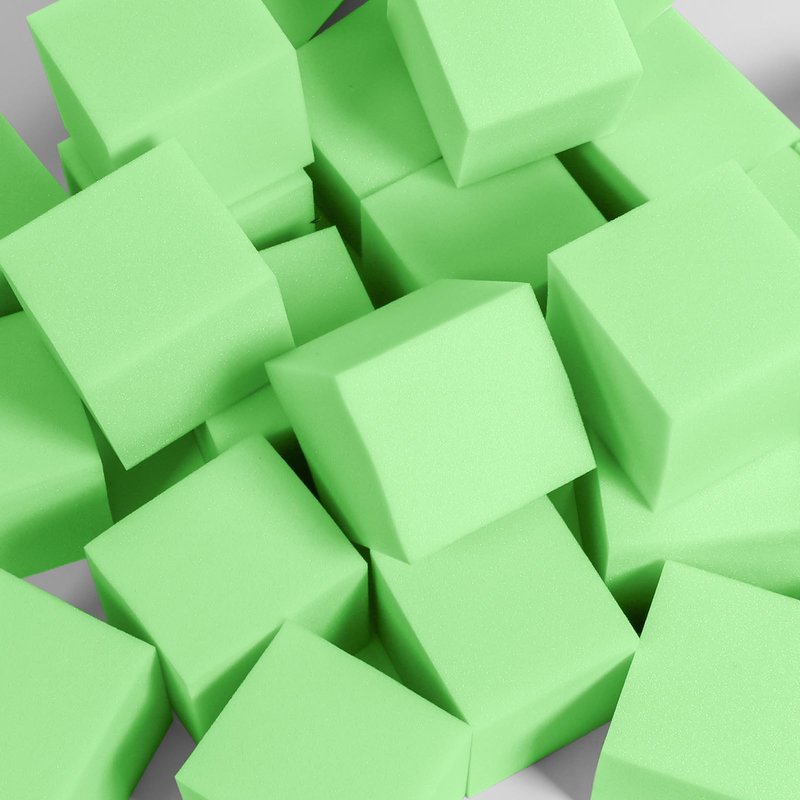 TAYUQEE Foam Pit Cubes, 24 PCS 5 Inches Gymnastics Foam Blocks Trampoline Blocks, Multi-Sport Protective Padding for Freerunning, Trampoline, Parkour, Skate Parks & BMX - Green