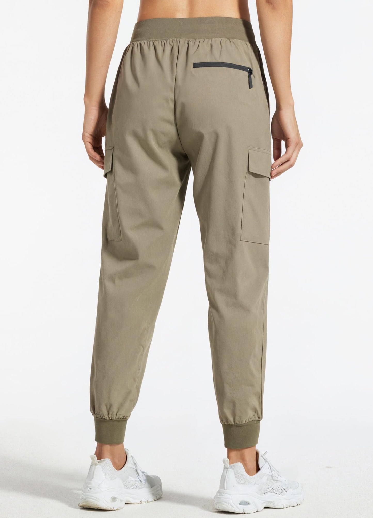 Libin Women's Cargo Joggers Lightweight Quick Dry Hiking Pants Athletic Lounge Casual Travel, Khaki XS