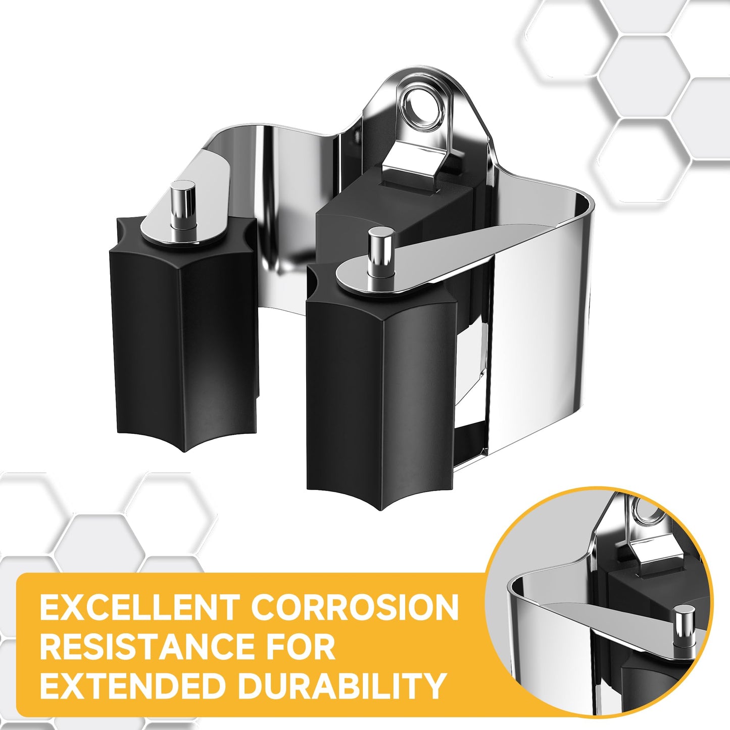 GARLWOLEX Broom Holder Wall Mount – 6 Pack Broom Rack with Star Shaped Rubber Rollers & Nickel Plated Brackets for Strong Grip and Long Life – Ideal for Garden Tools Organization