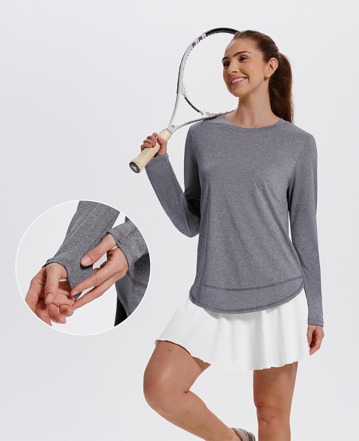 XIEERDUO Women's Quick Dry Long Sleeve Workout Tops - Ideal for Hiking & Running | Sizes S-3XL