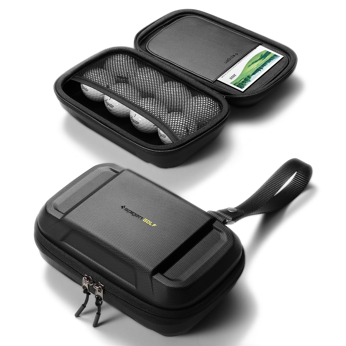 Spigen Golf Accessories Organizer Pouch – Valuables Holder for Balls, Tees, Markers & Gloves, Fits Range Finder, Portable Launch Monitor, Phone & Wallet