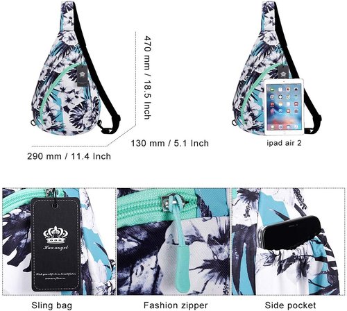 HUA ANGEL Crossbody Sling Bag - Lightweight Waterproof Chest Bag for Travel & Hiking