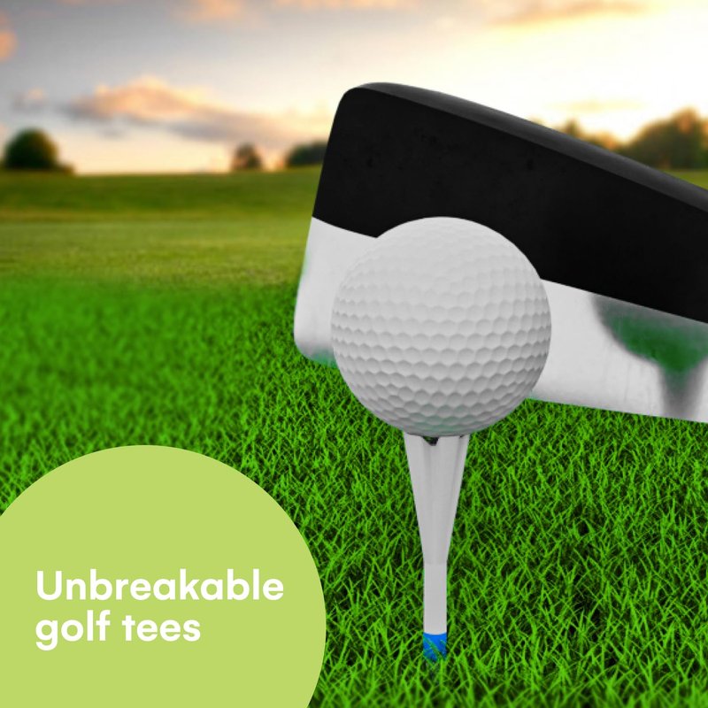 Noa Store 3 1/4" Tee Golf - White and Blue Plastic Golf Tees for Driver - Golf Accessories for Men - 5-Prong Head Cup - Low Friction - Low Resistance Tip - Pack These in Your Golf Bags - Pack of 150