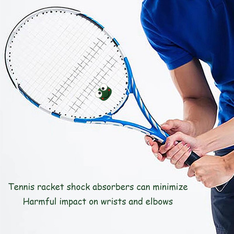 ZQTSANKESL 5pcs Tennis Racket Shock absorbers, Soft Silicone Tennis Racket Shock absorbers, Cute Pattern, Protecting Your Wrist and reducing the Impact of Tennis (Frog Pattern)