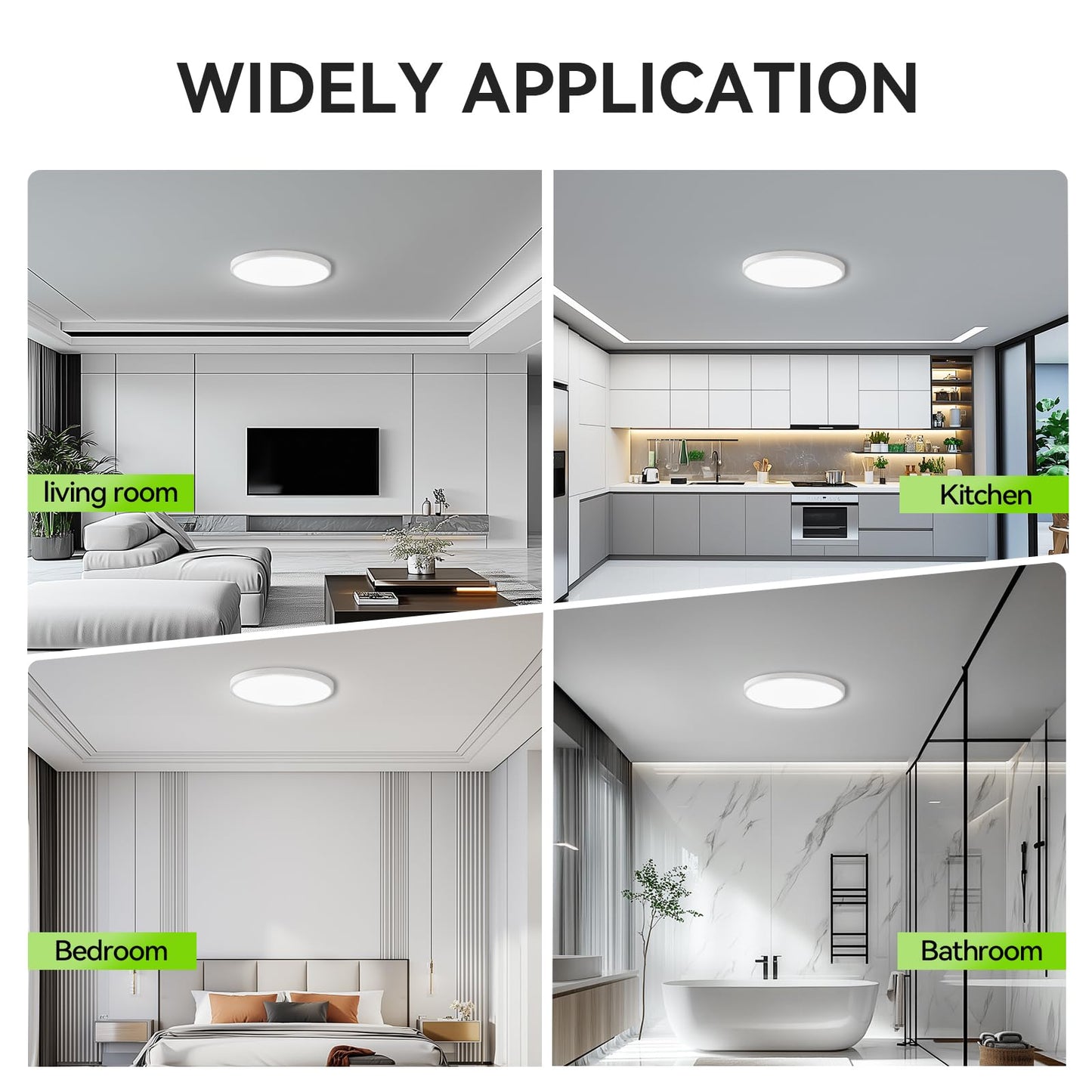 MODERN 28W 3200lm LED Flush Mount Ceiling Light, Super Slim 12 inch LED Ceiling Light, 5000K Daylight LED Ceiling Light for Bedroom, Living Room, Dining Room,Garage and Office… (5000K-8 Pack(White))