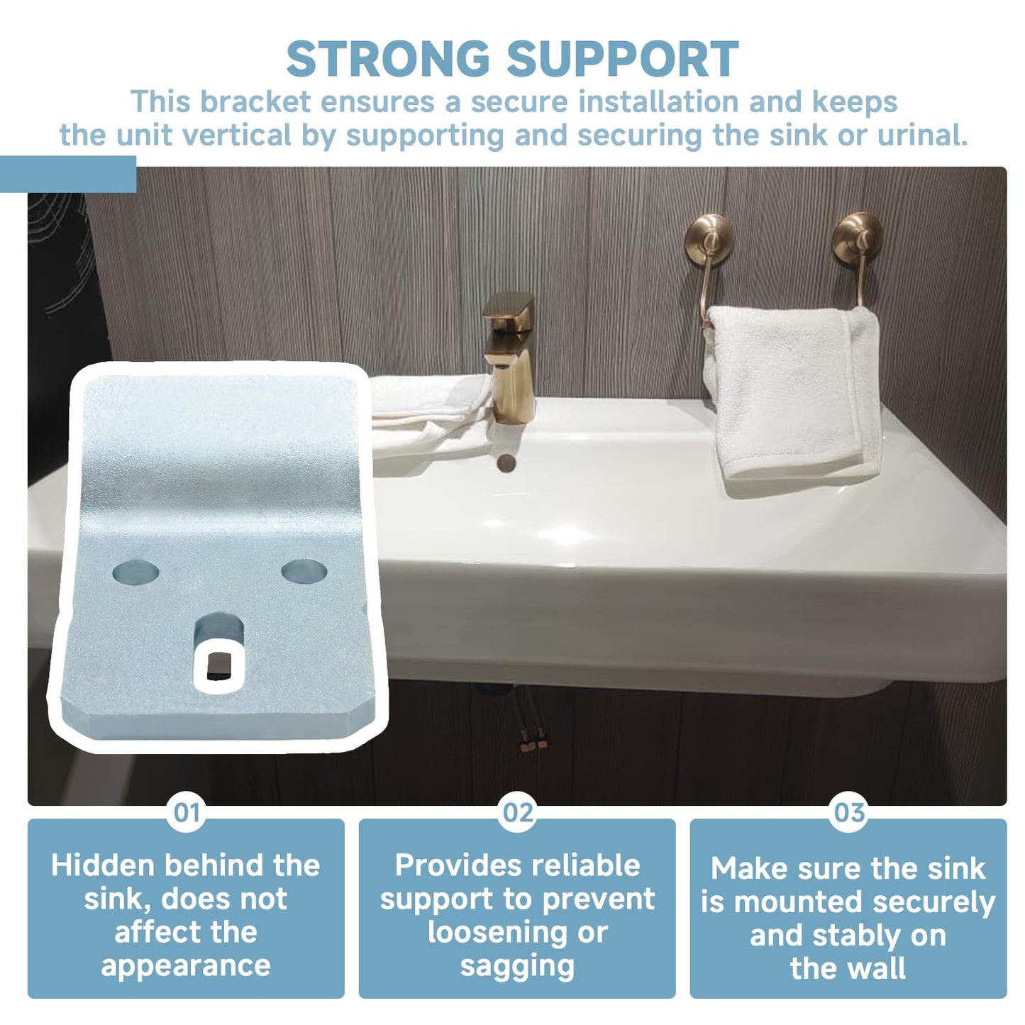 (2-Pack) 1224196 Parts Hook Kit Suitable for Kohler Brand Wall-Mounted Sinks, Urinals, Basins, etc. - Wall-Mounted Sink Hook Bracket, Wall-Mounted Pedestal Sink Bracket