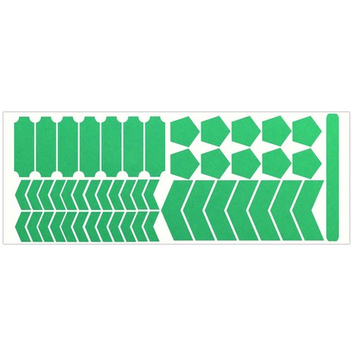 LiteMark Reflective Variety Pack of Green Chevron Sticker Decals for Bicycles, Strollers - Pack of 49 Pcs