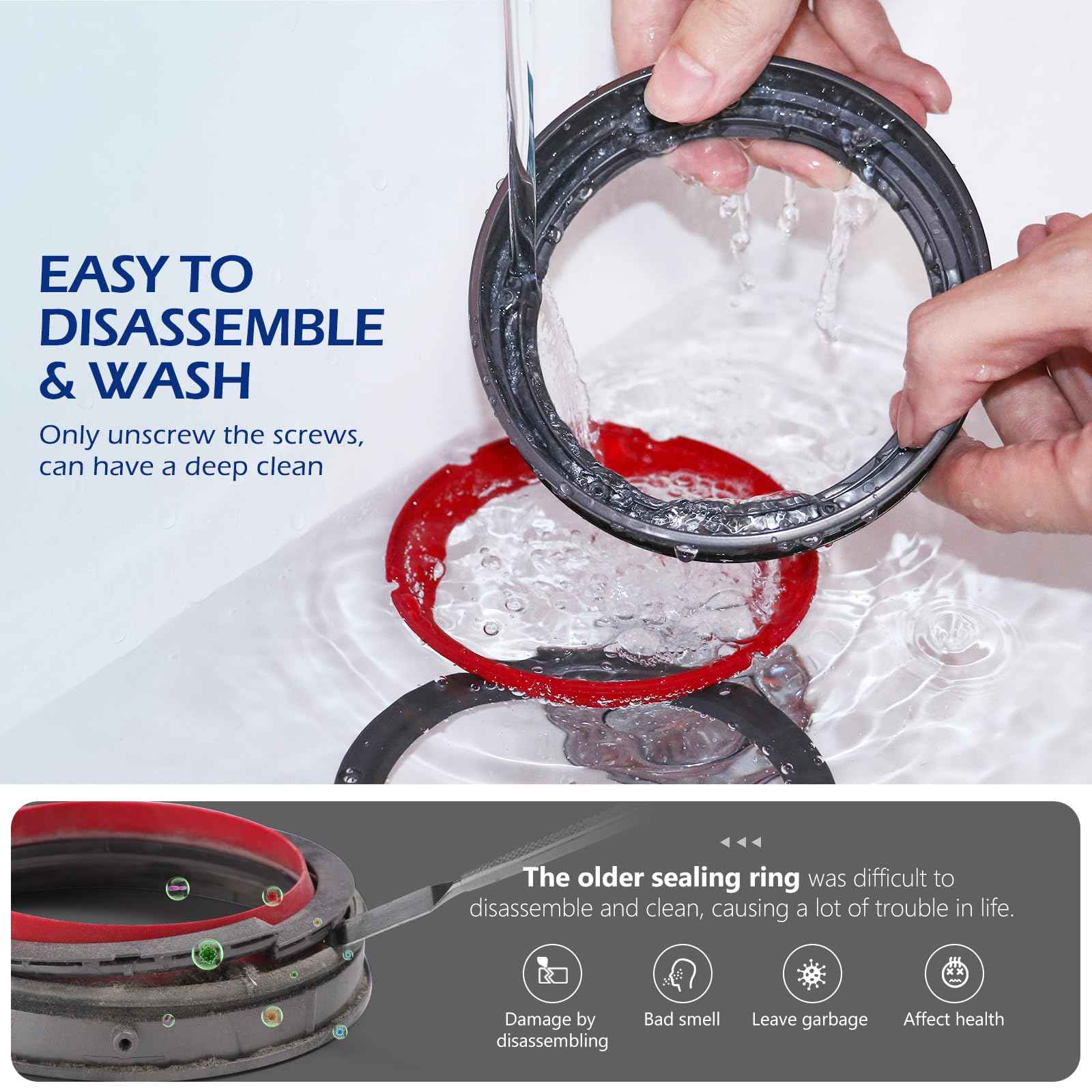 Upgraded Dust Bin Sealing Ring Compatible with Dyson V11 V15 Gen5 SV14 SV15 SV22 Vacuum Cleaner, Bin Sealing Ring Assembly Compatible with Dyson V11 V15 Gen5 Canister