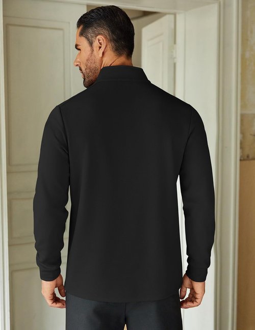 COOFANDY Men's Lightweight Quarter Zip Pullover | Casual Mock Neck Long Sleeve Sweatshirt