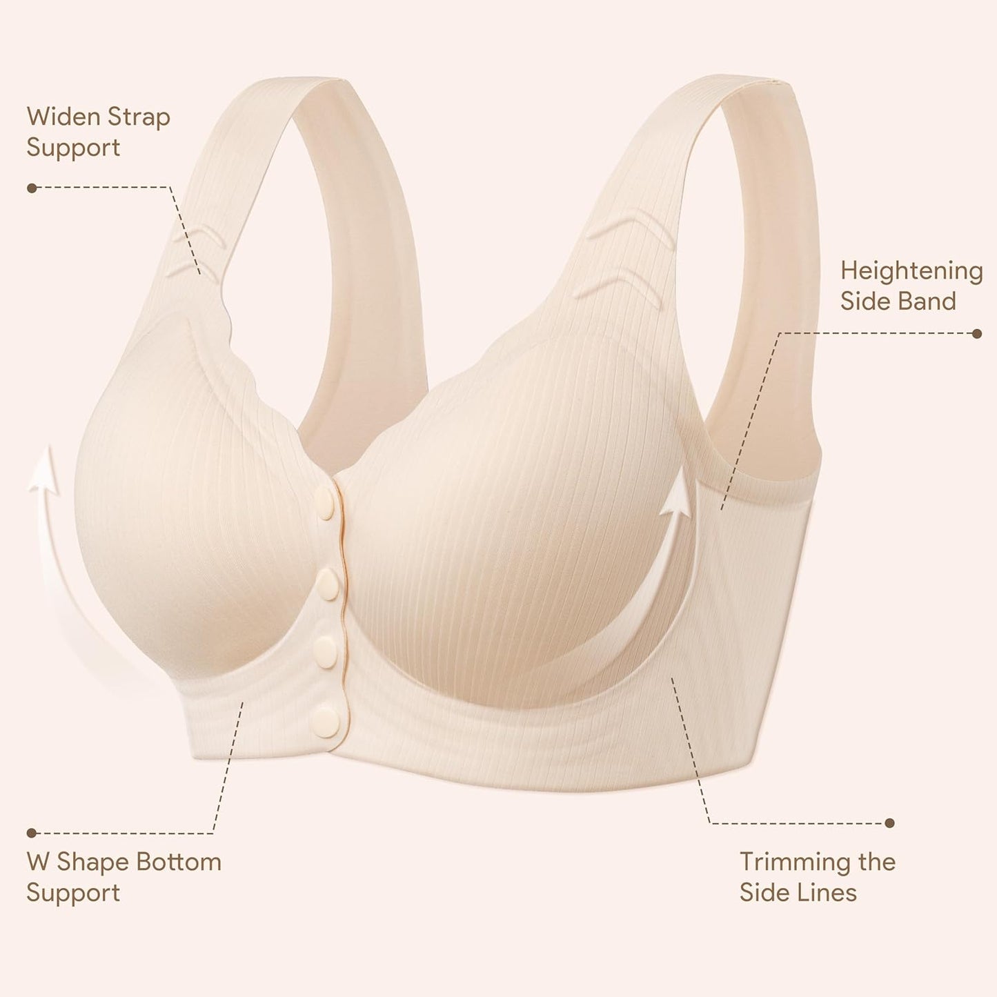 Skiennix Seamless Front Close Bras for Women - Post-Surgery Comfort & Full Coverage Bralettes