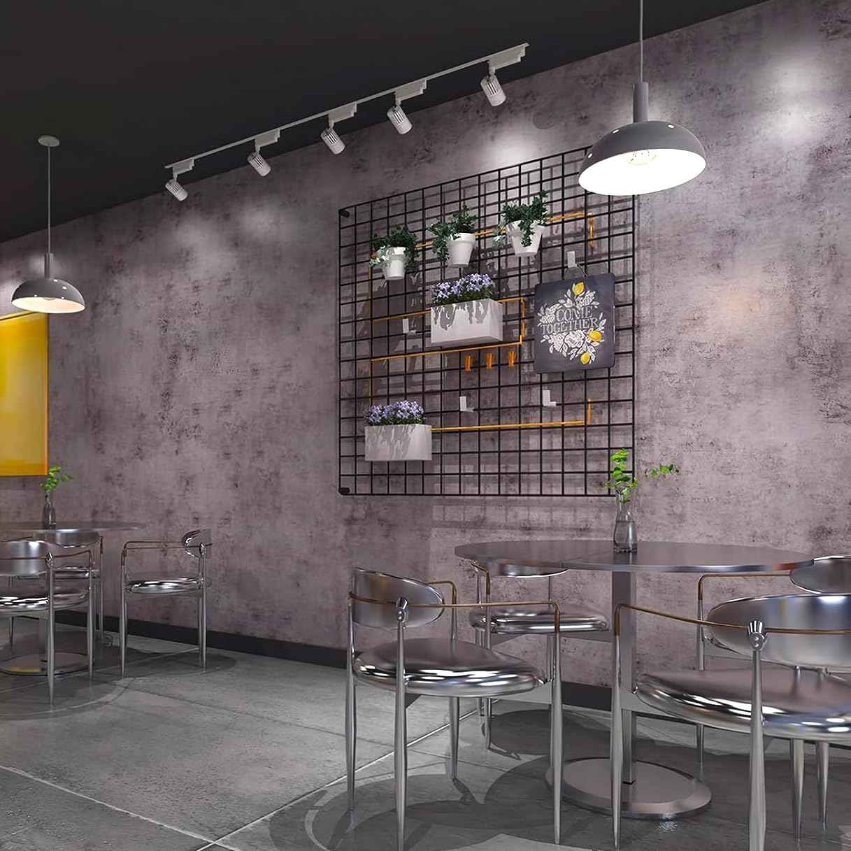 BOMENG Purple Cement Industrial Wallpaper Concrete Peel and Stick Silver Metallic Wall Paper，Extra Wide Contact Paper for Countertops、Basement，Hotel Lobby, Living Room, Bar 31.5"x354"