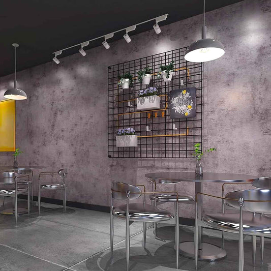 BOMENG Purple Cement Industrial Wallpaper Concrete Peel and Stick Silver Metallic Wall Paper，Extra Wide Contact Paper for Countertops、Basement，Hotel Lobby, Living Room, Bar 31.5"x354"