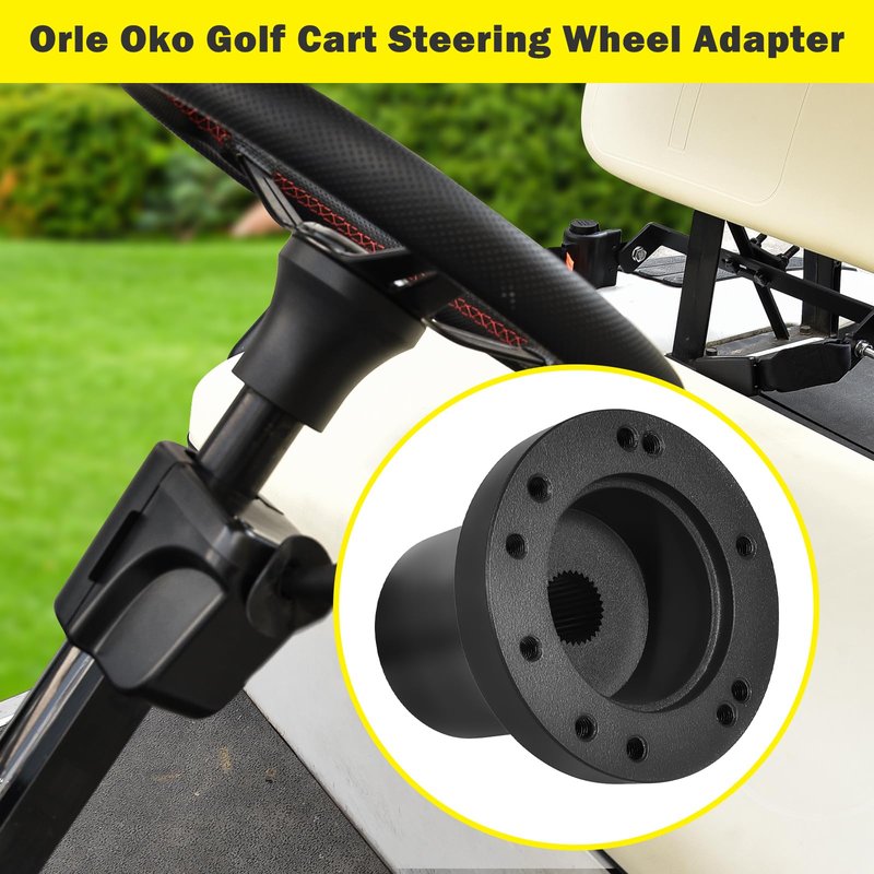 Orle Oko Golf Cart Steering Wheel Adapter Golf Cart Steering Wheel Adapter Hub Golf Cart Accessories for Club Car DS Golf Cart