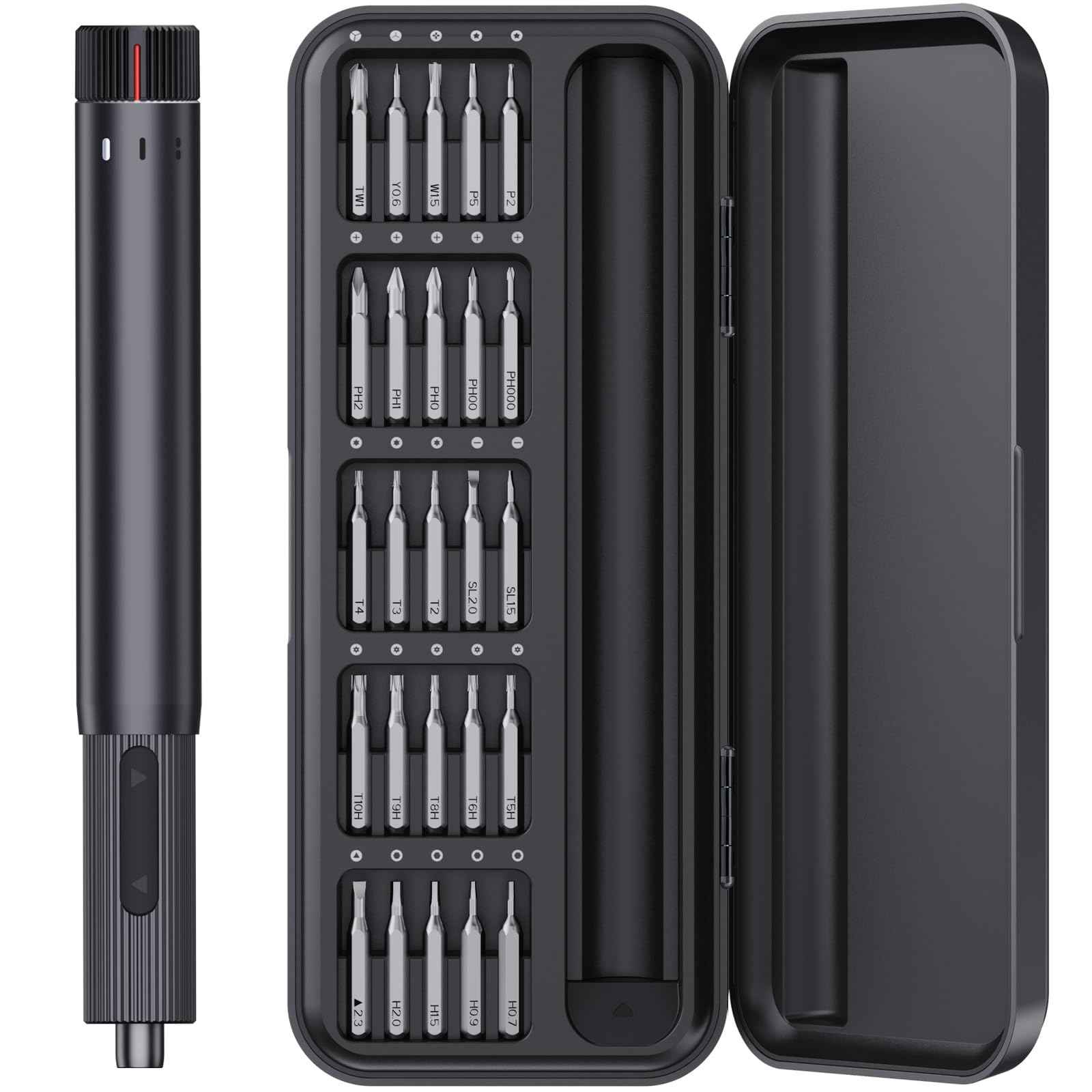 Mini Electric Screwdriver, Precision Screwdriver Set with 24 Magnetic Bits Rechargeable Magnetic Small Set for PC Building Electronic Phone Camera Laptop Watch Camera Repair Kit