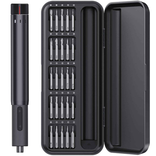 Mini Electric Screwdriver, Precision Screwdriver Set with 24 Magnetic Bits Rechargeable Magnetic Small Set for PC Building Electronic Phone Camera Laptop Watch Camera Repair Kit