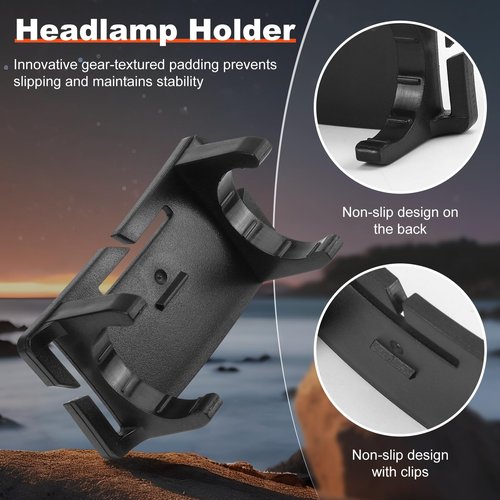 Lenporl 5 PCS Headlamp Holder Mounting Clip Buckle Headlight Flashlight Mount Stand for Slonik and Most Other 22mm -26mm LED Headlamps Flashlight Rechargeable (Not Include Head Lamp)