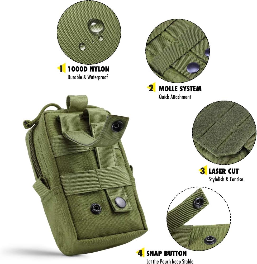 WYNEX Tactical EDC Pouch - Molle Utility Organizer for Phones & Gadgets | Versatile Waist Pack