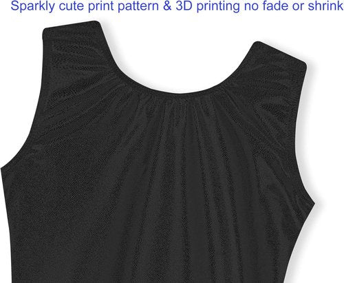 Domusgo Gymnastics Leotards - Sparkly One-Piece Unitard for Girls | Pro Kids Biketards with Shorts