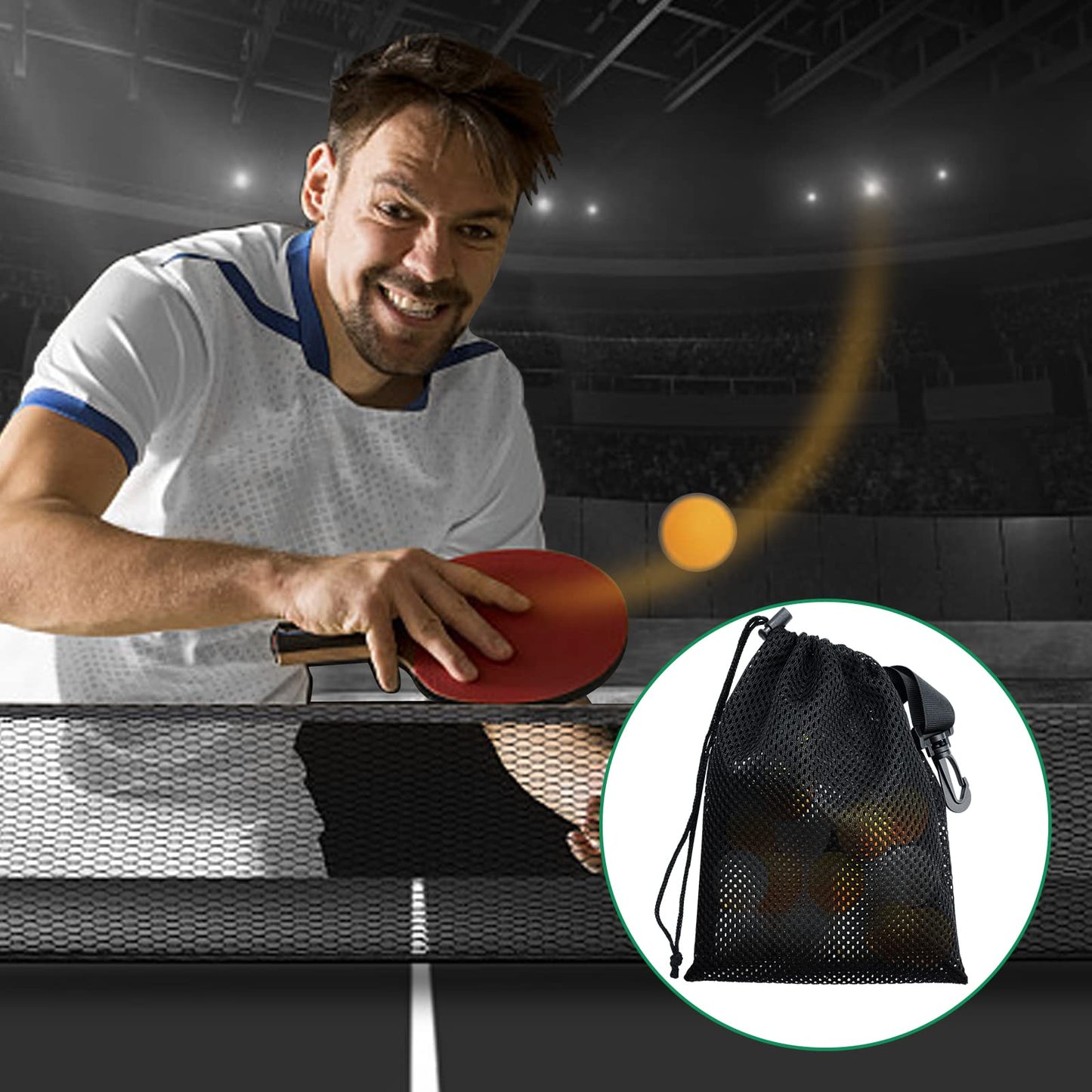Riuog 10 PCS With Clips Mesh Drawstring Bags, Portable Nylon Storage Bags for toy,Sports Storage,Outdoor activities etc. (5.9x7.9in)