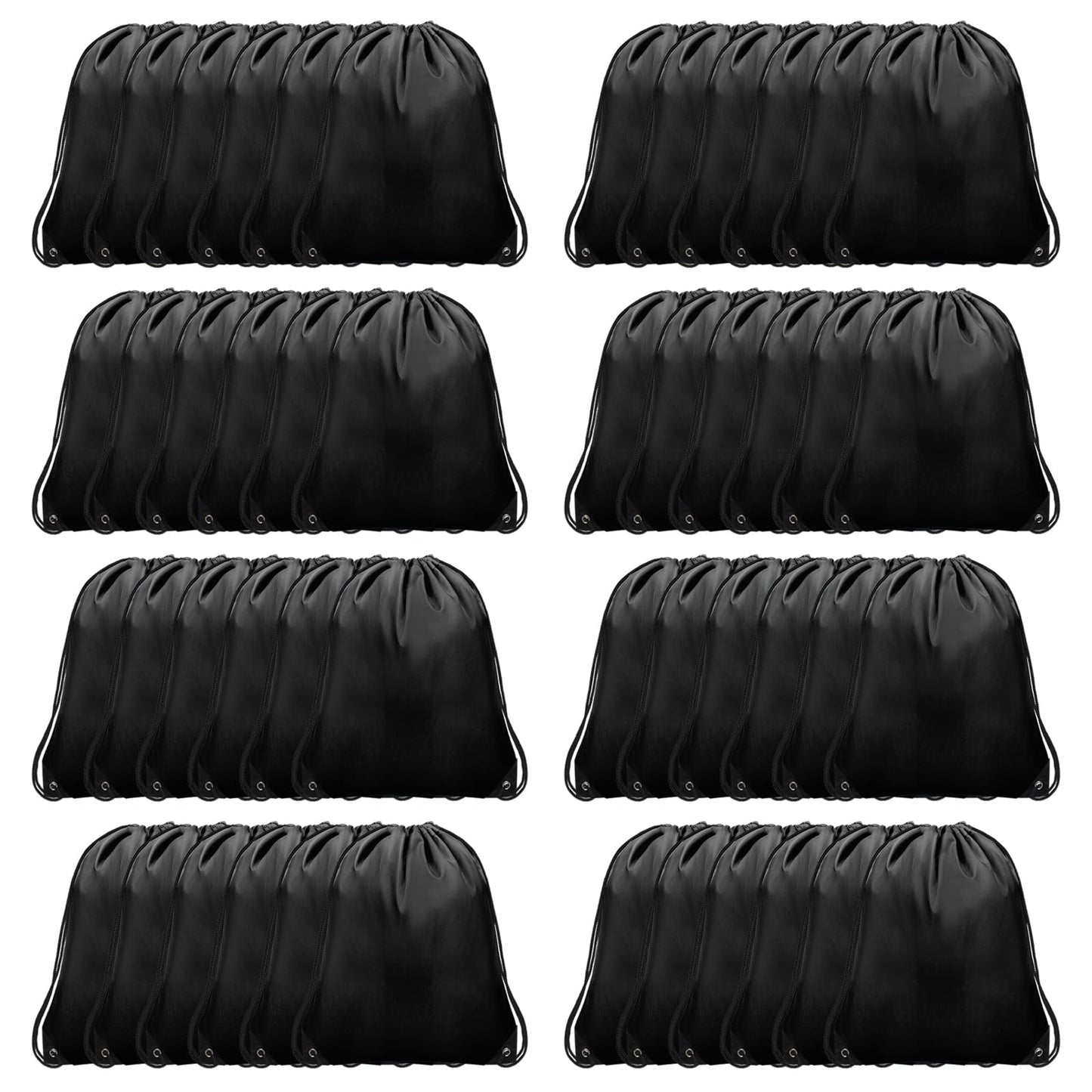 Grneric 4Pcs Drawstring Bags Bulk, Drawstring Backpack Polyester String Bag Cinch Bag for Gym Yoga Sports Party Short Trip （Black&White）