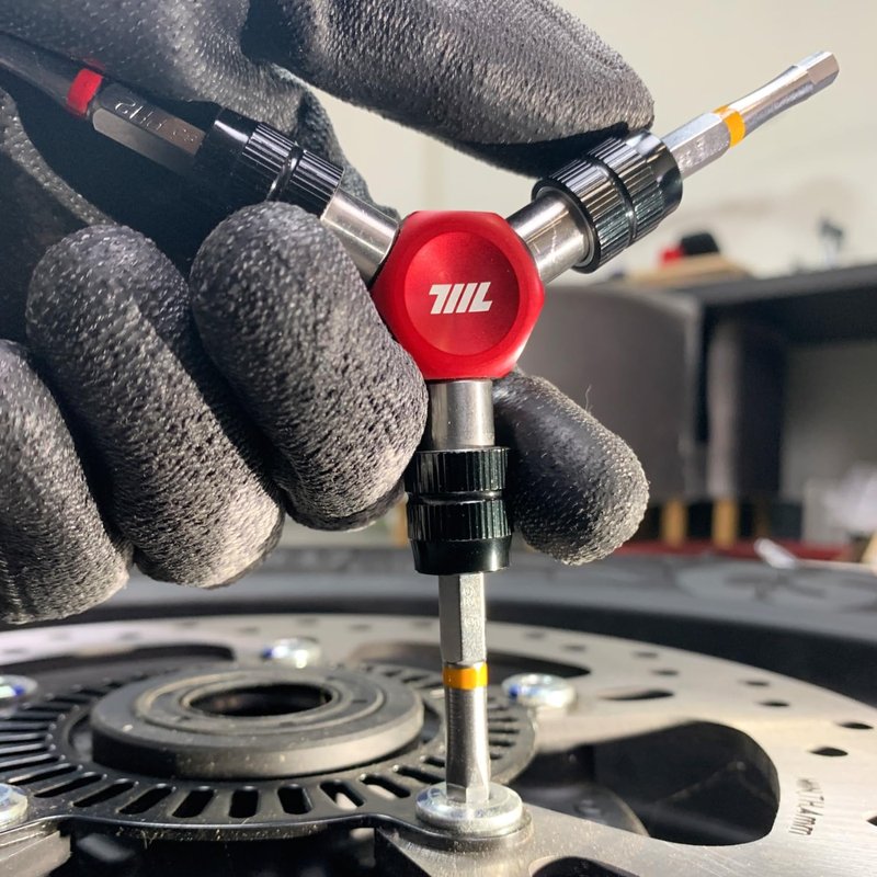 711L EDC Y Driver I Three Way 1/4" Hex Bit Driver I Y Type Hex Socket Wrench I Compact Motorcycle Bicycle Bike Tool (RED)