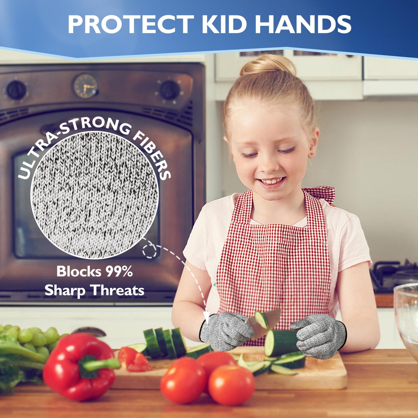 CAISIDIONG 2 Pairs Cut Resistant Gloves Level 5 Food Grade,Size L, Machine Washable, Ambidextrous Safety Gloves for Oyster Shucking, Mandolin Slicing, Butcher Meat Cutting,Suitable for men and women