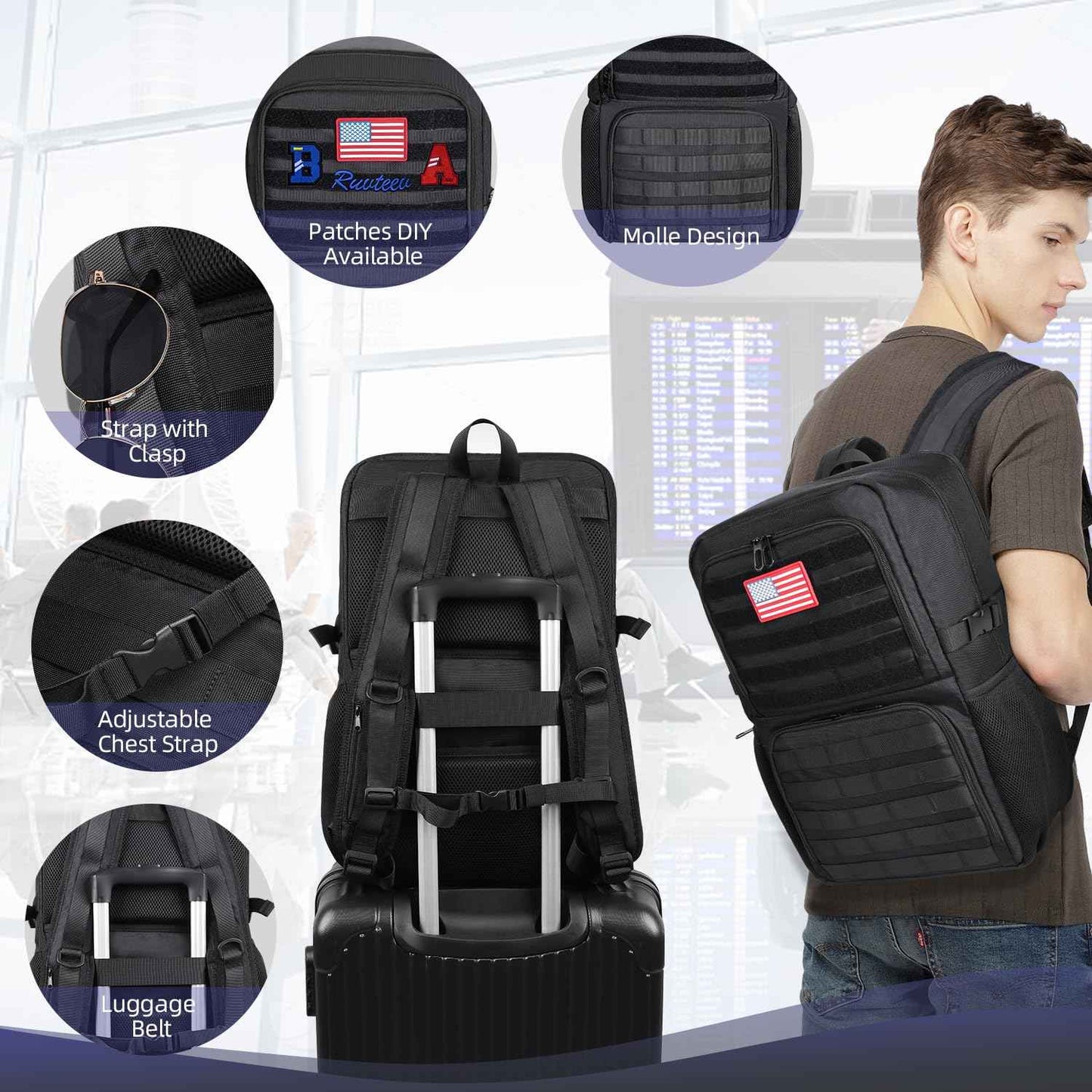 BERTASCHE Lunch Backpack, Work Backpack with Insulated Cooler Lunch Box 17.3 inch Laptop Backpack for Men Women, TSA Large Daypack for Commuter College Travel Picnic