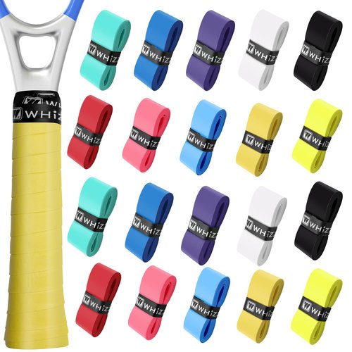 Zhaoyao 20 Pcs Tennis Racket Grip Tape Set – Anti Slip and Absorbs Sweat Tennis Grip Tape Precut Grip Tape for Tennis, Badminton, Pickleball, & Sports Rackets (10 Colors, 2 Pcs Each)