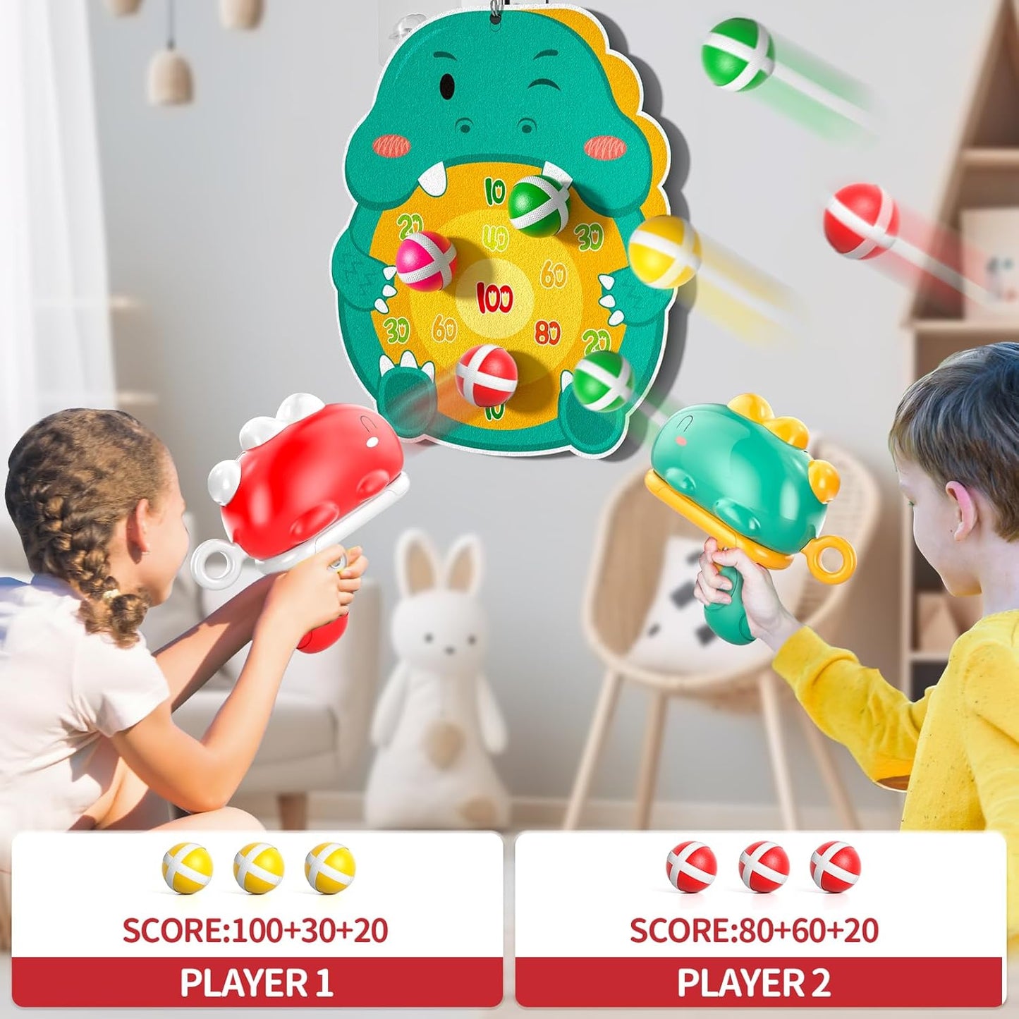 Bennol Outdoor Dinosaur Dart Shooting Game - Fun Indoor & Outdoor Toy for Kids Ages 3-8