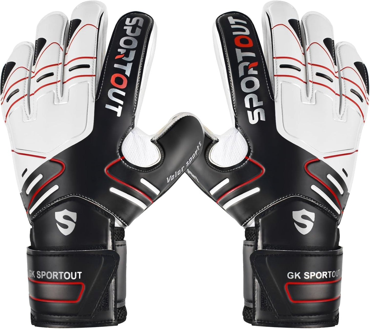 Sportout Goalie Gloves - Strong Grip & Finger Protection for Youth & Adult | 4 Colors Available
