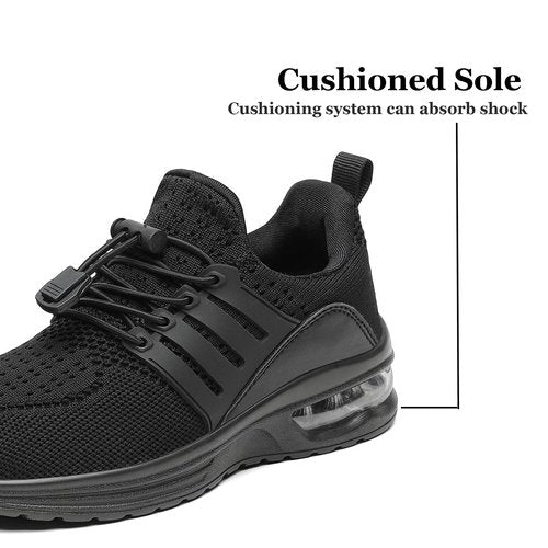 IGBAY Kids Running Shoes for Boys Sneakers Girls Tennis Athletic Shoes Comfortable Sport Breathable Black Size 3.5 Big Kid