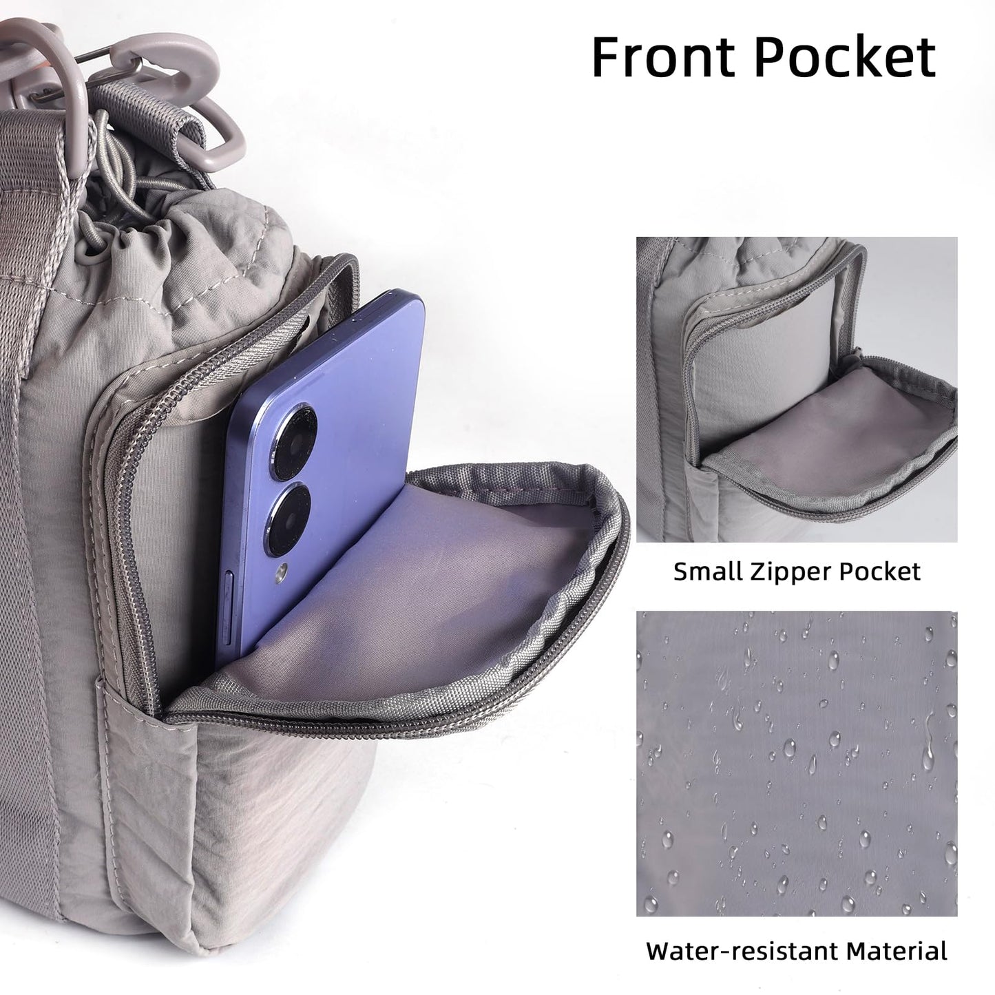 Zkptops Water Bottle Holder with Strap Water Bottle Bag with Handle Large Phone Pocket 32Oz Cross Body Bag Carrier Sling Bags Sports Accessories for Men Women Walking Hiking Travelling Camping
