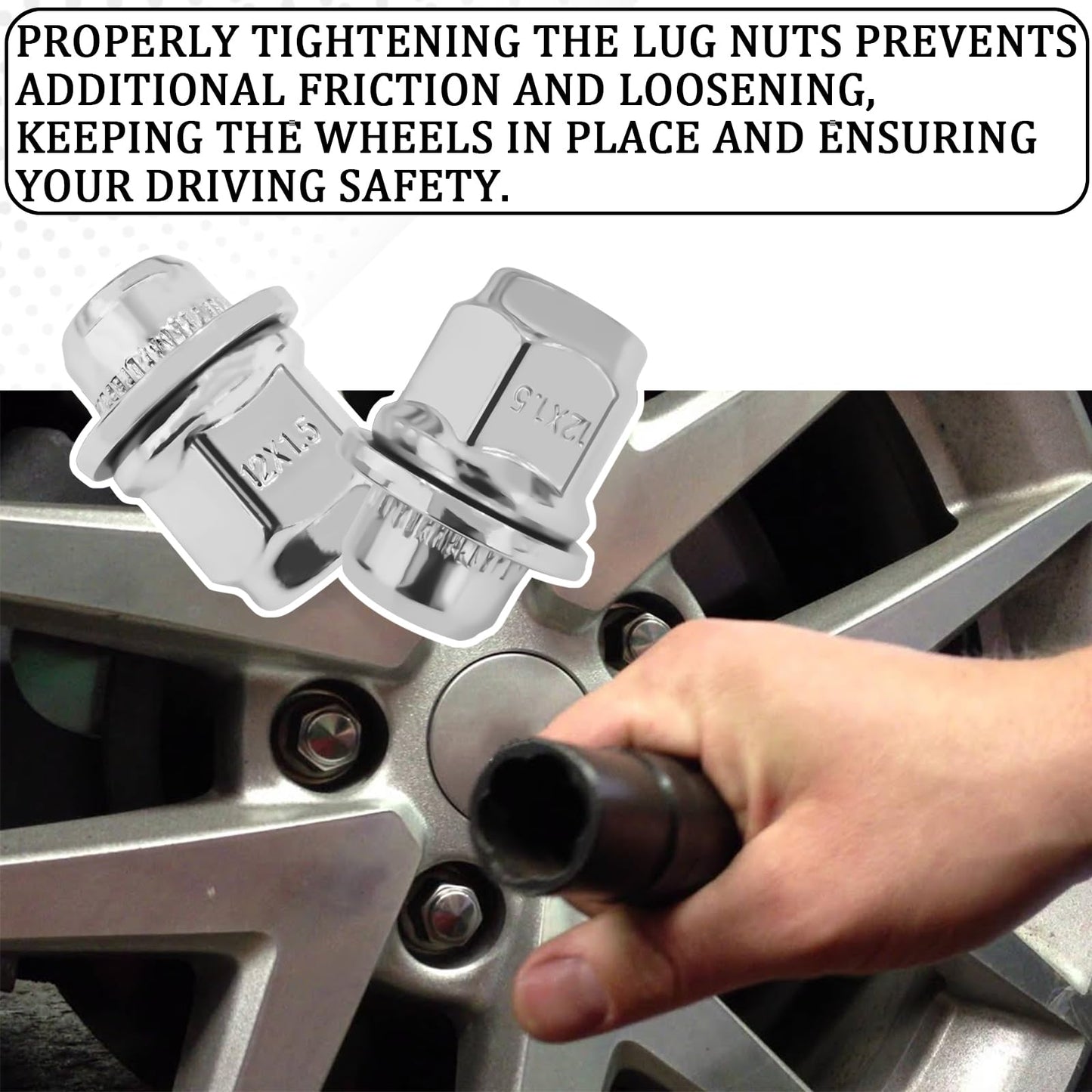 MLAHUIER 5PCS M12x1.5 Chrome Lug Nuts, Chrome Closed End Mag Style Lug Nuts with Washer Replaces OEM#90084-94001, Lug Nut Lock Set Compatible with Toyota Corolla Camry Tacoma Lexus
