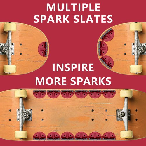 Sexkeeplood Skateboard Spark Plate,Spark Plate Foot Pressure Slider -Red Skateboard Friction Spark Tool,Skateboarder's Accessory for Ride,Red,(Pack of 2)