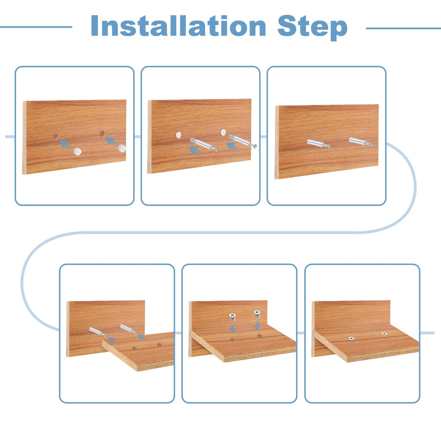 uxcell 45Pcs 35mm Furniture Connecting Fittings, Thread Bolts Dowels Screws, Metal Dowel Fitting Fasteners for Cabinet Drawer and Wardrobe Furniture, Silver