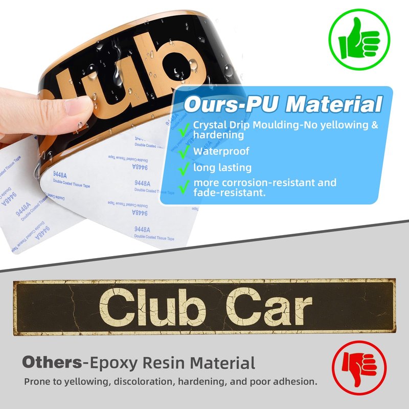 Roykaw Golf Cart Name Plate/Emblem Compatible with Club Car Precedent Models, Replaces OEM # 102502601