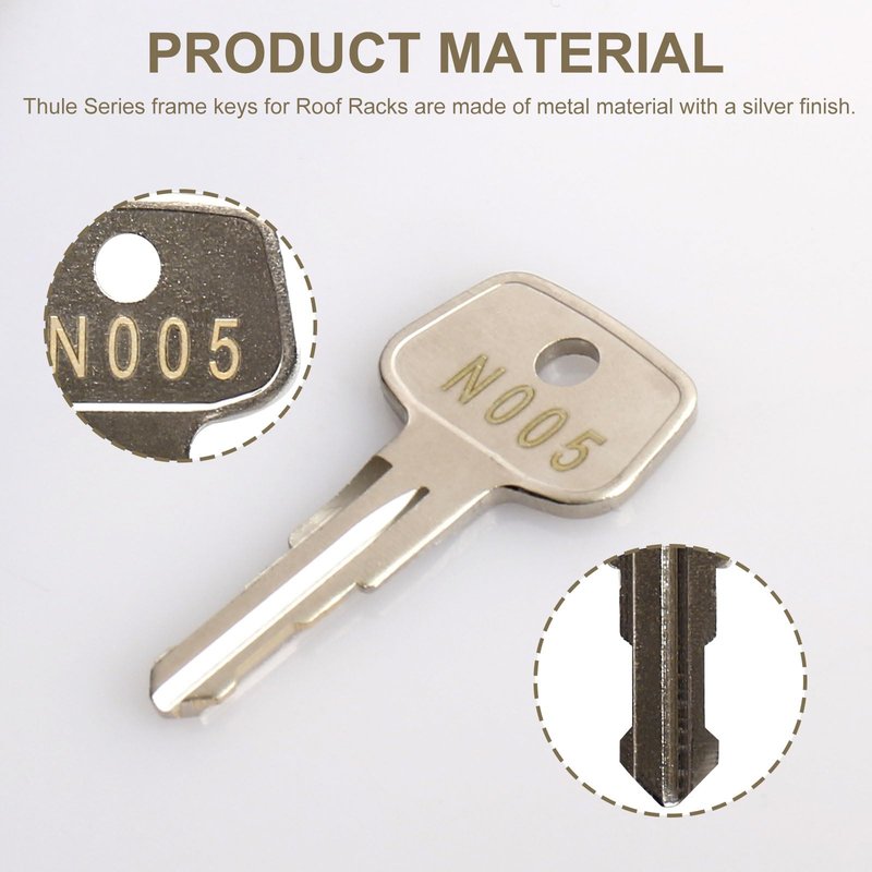 N005 Thule Series Frame Keys, N005 Key Replacement for Thule Ski, Roof, Cargo Box, Carrier Racks and Crossbar [Code N005]