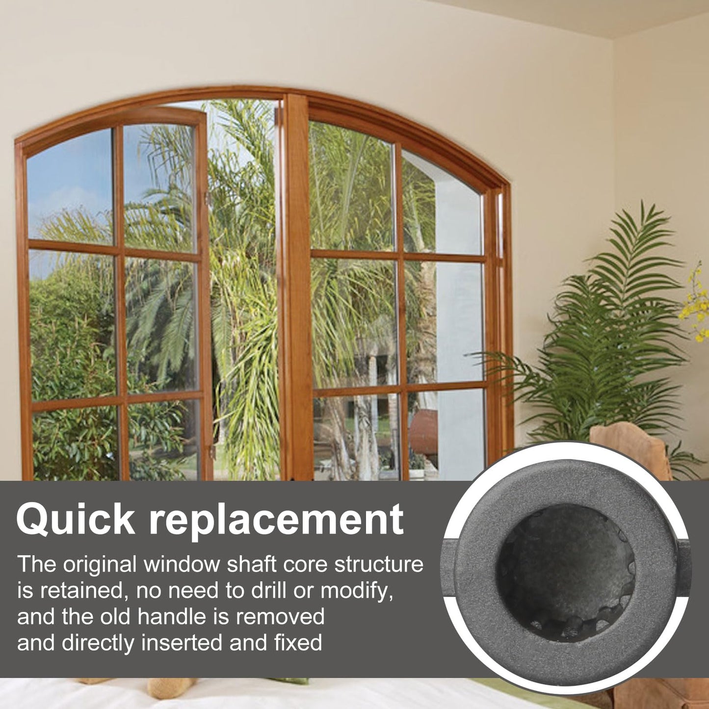 VIDABTE T-Handle Crank for Andersen Casement Windows, 3/8 in Tee Handle Casement Operator, Butterfly Wing Nut T-Handles (2 pcs)