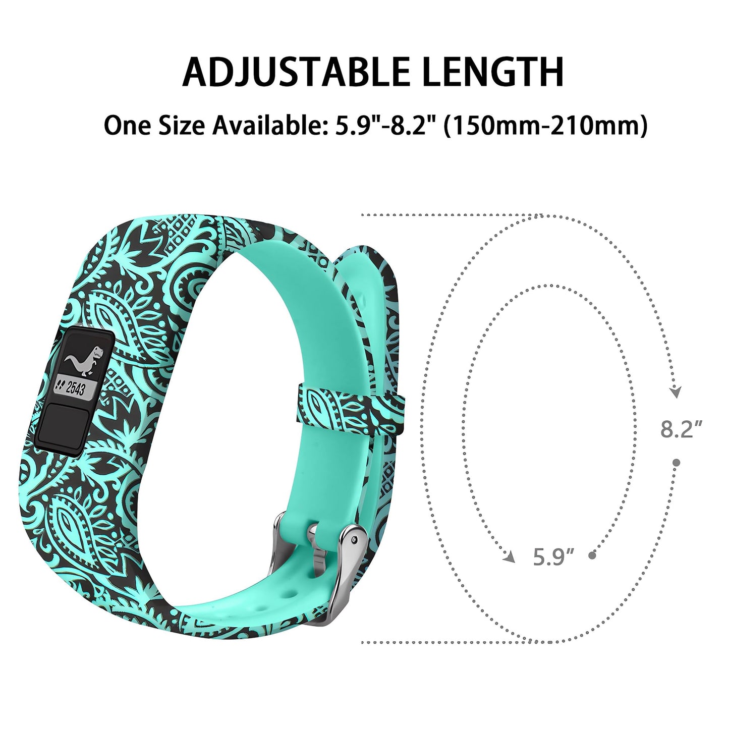 Cute Pattern Watch Bands Compatible with Gar-min Vivofit JR Vivofit JR 2/vivofit 3 Accessories Replacement Wristbands Starp for Kids Boys Girls Women with Metal Secure Clasp for Gar-min Vivofit 3 JR,3Packs