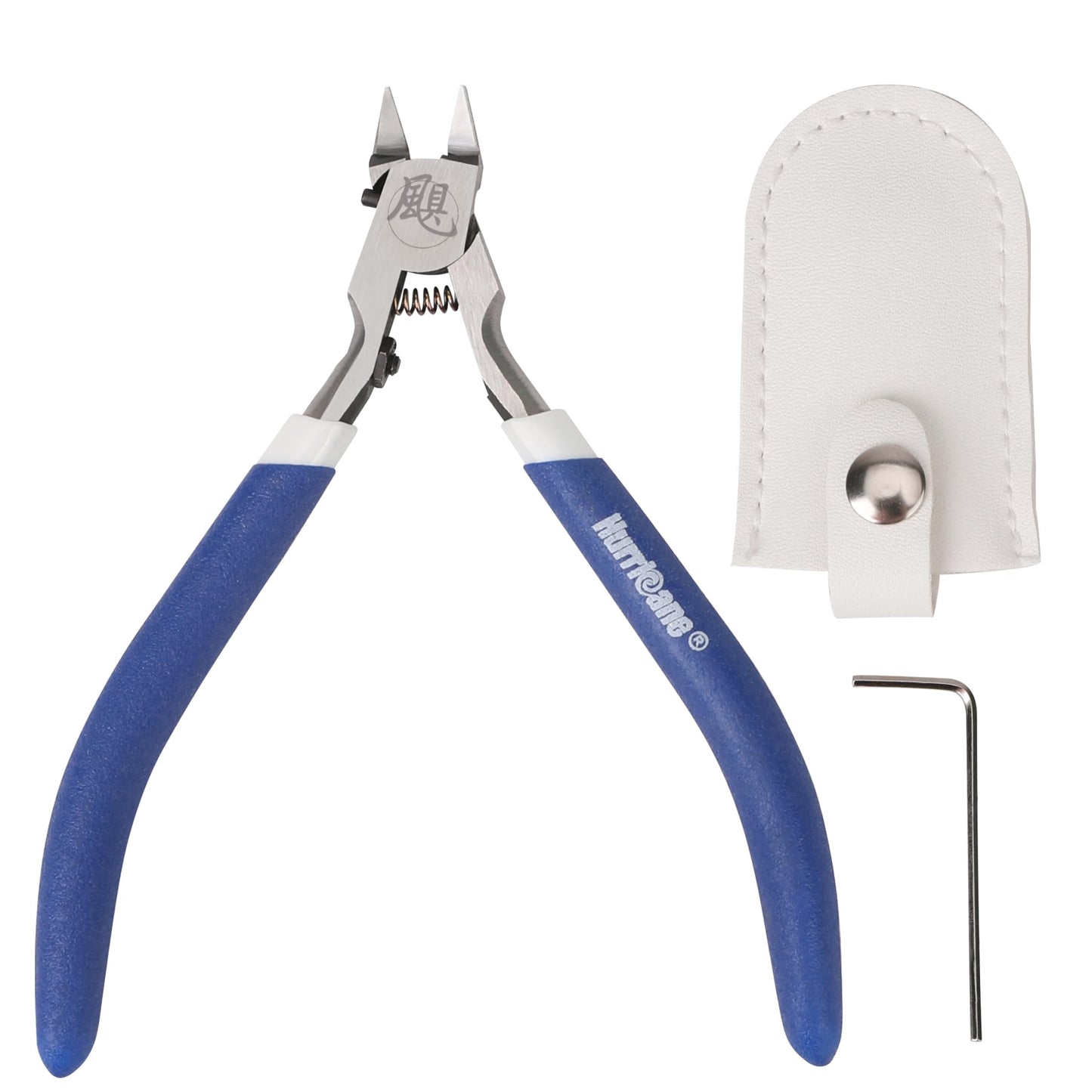HURRICANE Professional Model Nippers for Gundam - 4.8" Single-Blade Precision and Auto-rebound Spring, Hobby Nippers for Gundam Repairs and Fixes, Includes Leather Sheath & Hex Wrench