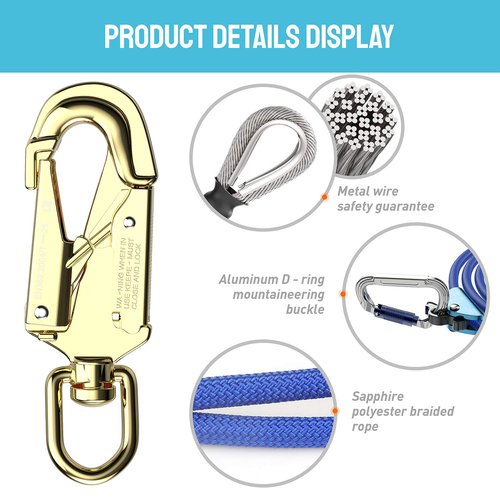 X-R-SPORT 1/2" X 12' Steel Core Tree Climbing kit ，flipline for Climbing Trees, Climbing Tree Equipment，Arborist，Tree Climbing Harness