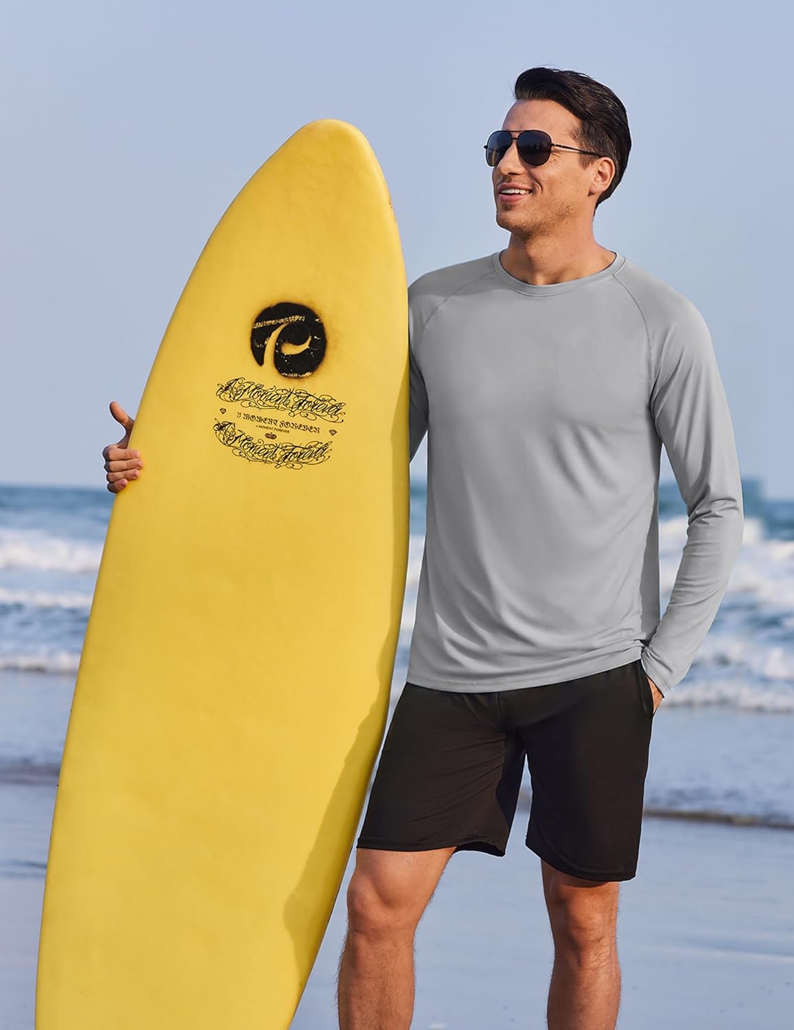 PINSPARK Men's UV Protection Long Sleeve Fishing Shirt - Camo Quick Dry Rash Guard for Active Wear
