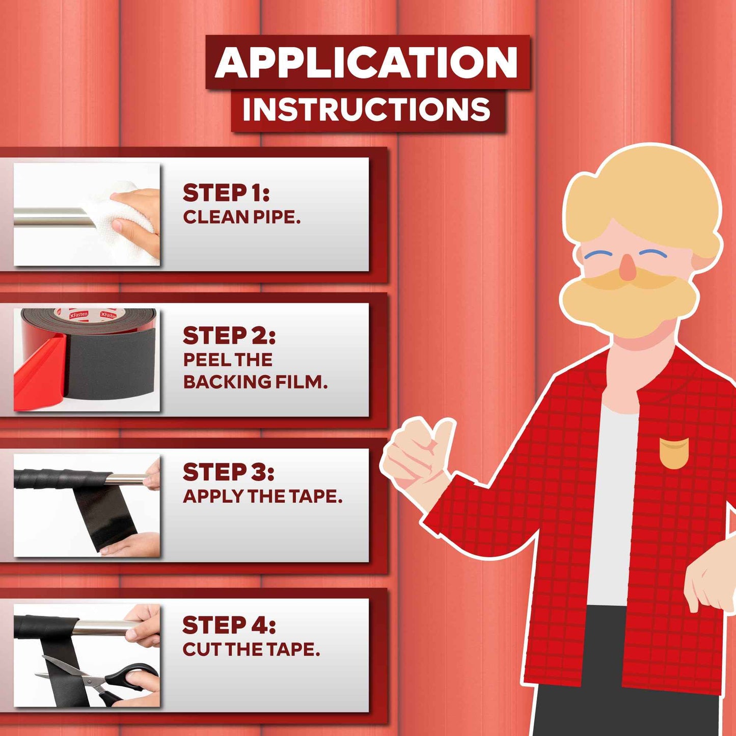 XFasten Foam Pipe Insulation Tape 3 Inch x 15 Feet Heavy-Duty AC Line Insulation Outdoor Pipe Wrap Tape AC Pipe Insulation Outdoor Pipe Insulation Wrap Tape HVAC Line Insulation Pipe Wrap Around Tape