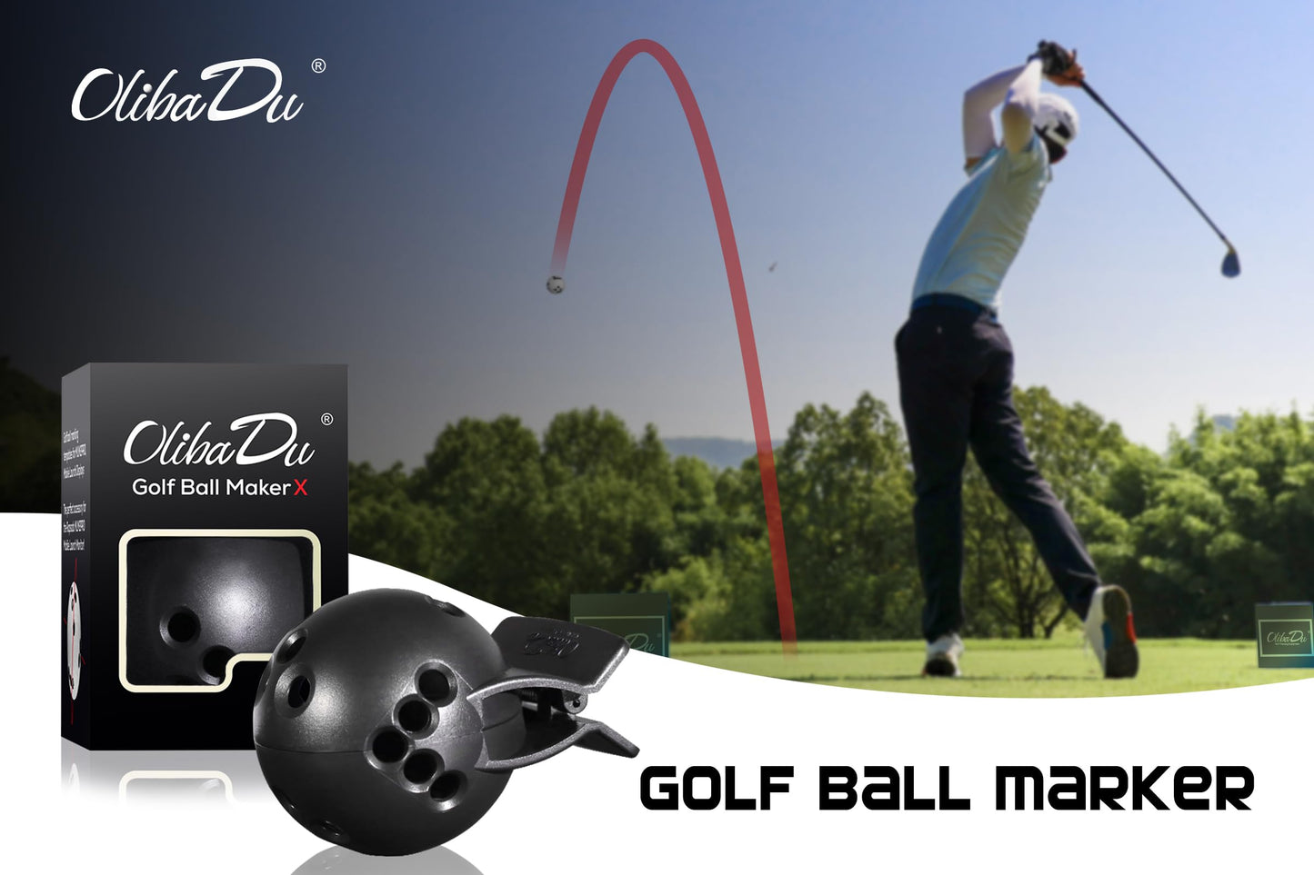 Golf Ball Marker for Rapsodo MLM2PRO Launch Monitors - Essential Golf Accessories（Black）