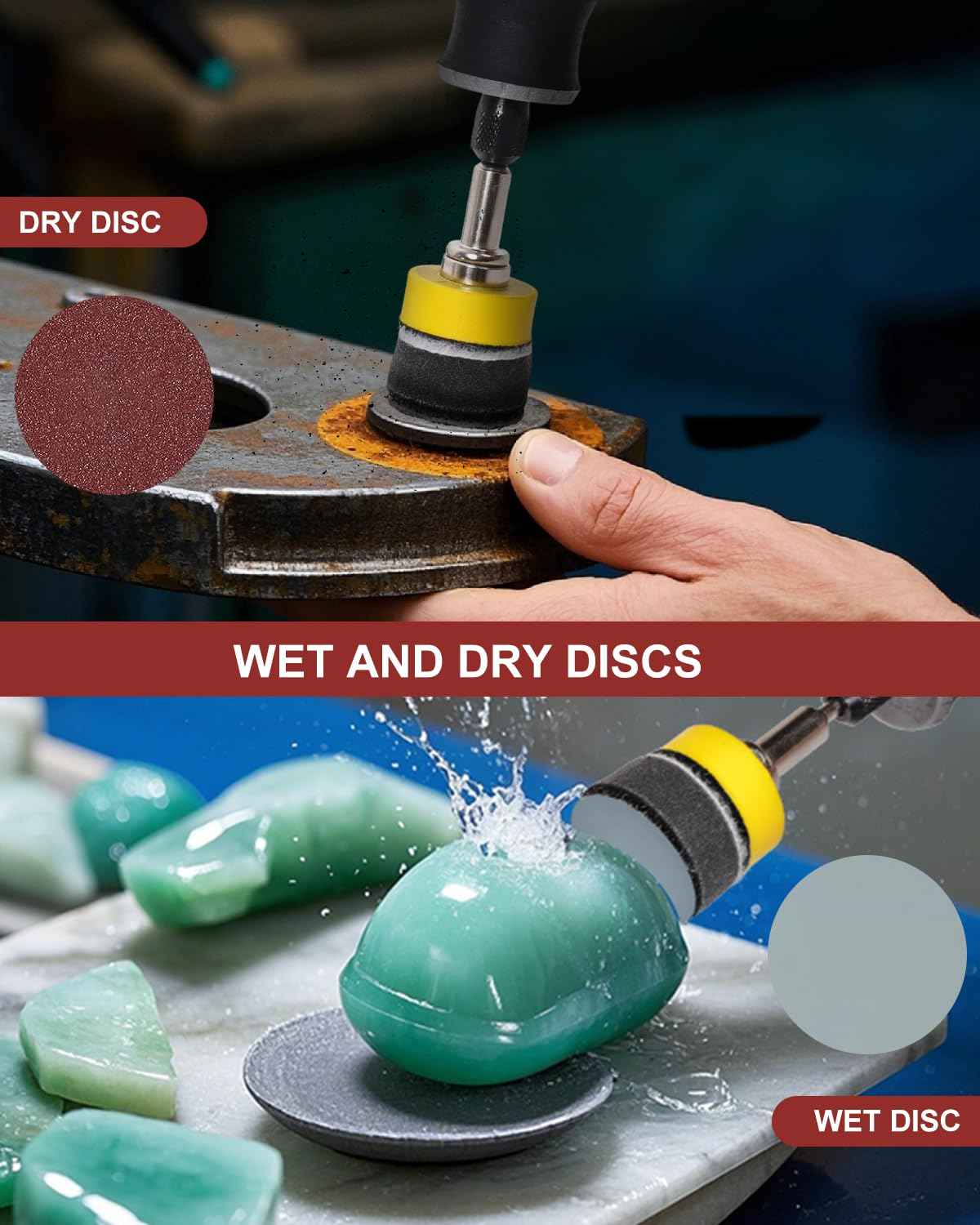 250PCS 2 Inch Sanding Discs for Drill Sander Attachment, 80 to 3000 Grit Hook and Loop Sandpapers Polishing Pads for Dremel Drill Bits Die Grinder, Sanding Wheel Kit for Car Furniture Metal Wood