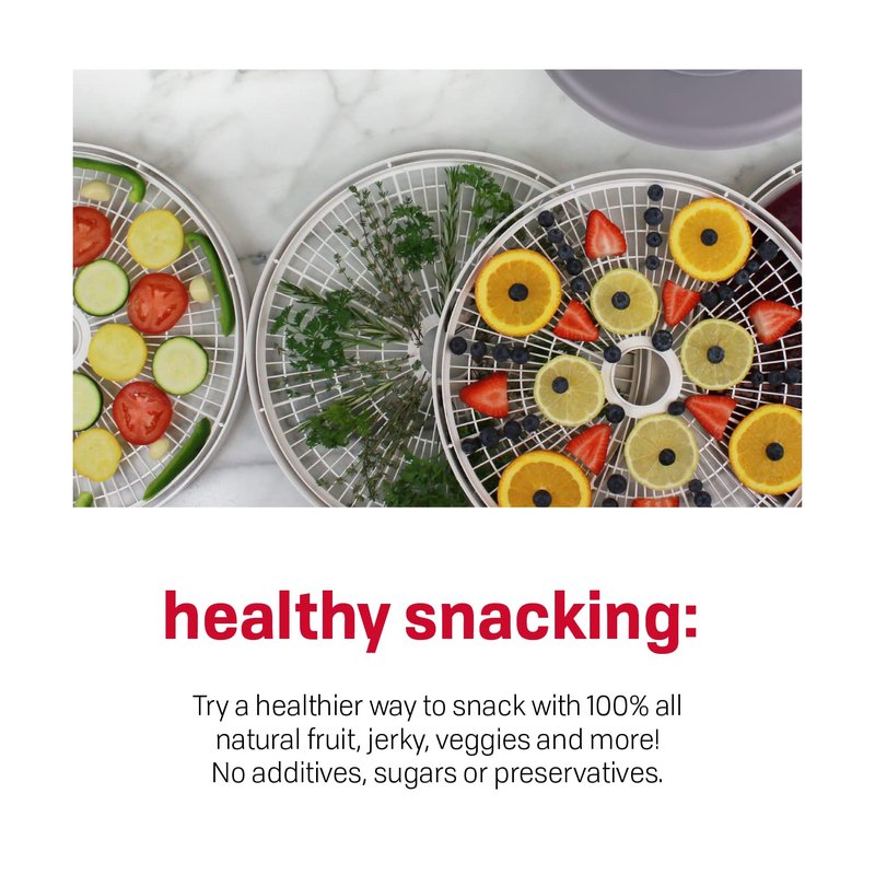 Nesco FD-60 Snackmaster Express Food Dehydrator for Great Jerky and Snacks, 4 Trays, 13.5" X 9.75", white and grey