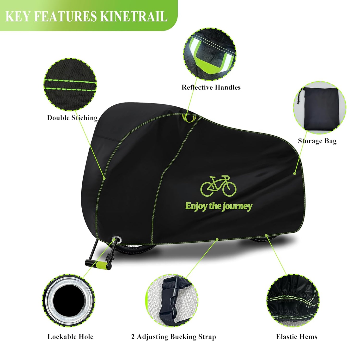 Skiennix Bike Cover for 2 Bikes - Waterproof Outdoor Protection Against Rain, Sun & Dust | Fits Electric & Mountain Bikes